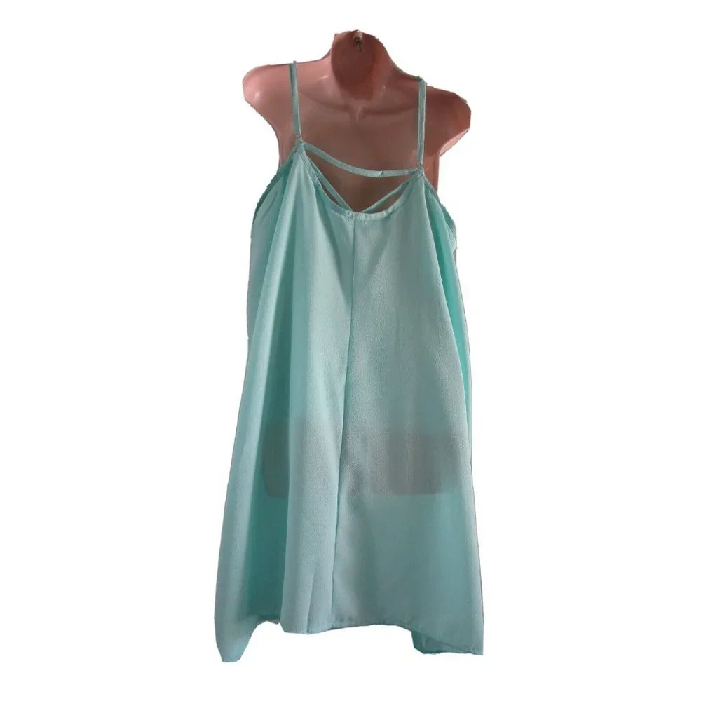 Maze Collection Mint Green XL Dress Side Tail  Partially Lined Poly Crepe NWT - Picture 3 of 12